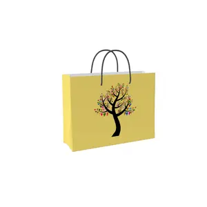 custom print own your logo recycle white paper, ribbon handles gift bags paper shopping boutique clothing bags/