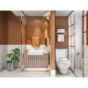 Custom Factory Price Luxury <b>Wall</b> Mount Floating <b>Cabinet</b> <b>Bathroom</b> Design MDF <b>Bathroom</b> Vanity <b>Cabinets</b> With Mirror - Product Image 3