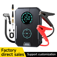Kit de démarrage d'urgence 12V 12000mAh avec gonfleur de pneus, pompe à air pour voiture, chargeur de batterie et lumière LED – Outil automobile d'urgence