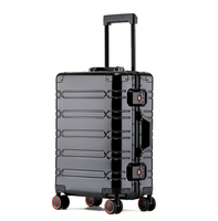 Nouvelle marque personnalisée élégante valise de 20 pouces en aluminium avec construction durable et design moderne 4 roues pivotantes