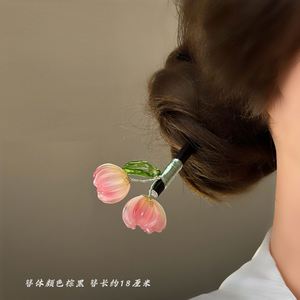 Luxury Ancient Style Hairpin Vintage Elegant Chinese Wooden Hair Stick for Women Handmade Exquisite <b>Flower</b> Tassel Hairpins - Product Image 5