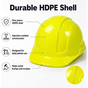 Casco de Seguridad Tipo 1 Frigg, Estilo Gorra, HDPE/ABS, Suspensión de 4 Puntos con Trinquete, Color Verde Lima, Alta Visibilidad, Talla Única - Product Image 5