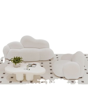 Creamy Cloud Style Mini <b>Sofa</b> 1.5m Round Shape Foam Filling For <b>Small</b> Spaces Living Room <b>Sofas</b> - Product Image 5