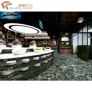 Precio de fábrica Piedra de lujo <span class=keywords><strong>Italia</strong></span> Pradas Losas de mármol verde oscuro para el hogar Decoración de alto grado - Product Image 3