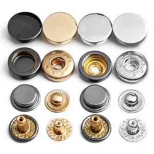 WYSE OEM Baby Snaps Button Logo Design Round Press Studs Brass Custom Metal Snap Buttons For Clothes Jackets Jeans Bags