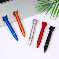 Fusée Forme Roller Stylos Espace Stylo À Bille Avec Lumière pour École Bureau Papeterie Logo Personnalisé Cadeau Fusée Stylo