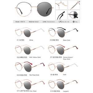 MS 95818 2025 nuevas mujeres gafas redondas de Metal marco gafas ópticas Anti-Luz Azul gafas con <span class=keywords><strong>lentes</strong></span> fotocromáticas - Product Image 6