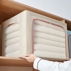 Caja de Almacenamiento de Tela Plegable de Calidad, Organizador con Asa, Solución de Almacenamiento Plegable para Ropa y Lavandería para Familias, para Uso en Armarios - Product Image 3