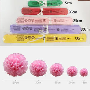 Vente en gros de pompons en papier boules de fleurs faites à la main décor origami décoration de fête de mariage maison <span class=keywords><strong>bricolage</strong></span> artisanat papier pompons fournitures - Product Image 5