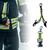Sangle de maintien pour gants de pompier transfrontalier en sangle de nylon réfléchissante avec mousqueton à déclenchement rapide