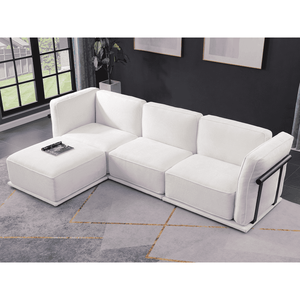 Elegante Sofá Seccional Convertible Cloud, Sofá Cama Modular Tapizado en Corduroy con Reposabrazos Cuadrados, Cómodo - Product Image 6