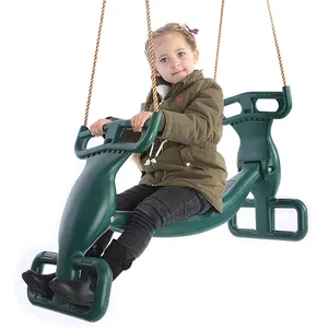 durable heavy duty outdoor children swing Double seat Face To Face Swing Seat with PE Rope