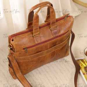 Full Grain Genuine Leather Briefcases Handcrafted Leather <b>Laptop</b> BagS for Men Custom Design Buffalo Leather Bags at Lowest Price - Product Image 5