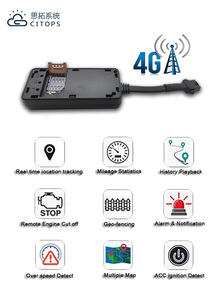 เครื่องติดตามจีพีเอสขนาดเล็กสำหรับมอเตอร์ไซค์ จักรยาน ใช้ซิมการ์ด 4G ระบบติดตามยานพาหนะ <span class=keywords><strong>GPS</strong></span> GSM ติดตามรถยนต์แบบเรียลไทม์ - Product Image 4