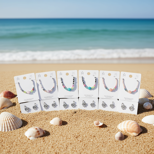 Cavigliera con Fiori e Conchiglie in Acciaio Inossidabile, Fatta a Mano, Set da 12 Pezzi per Gioielli da Donna - Product Image 3