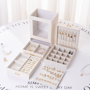 Boîte de rangement multifonctionnelle de luxe en PU pour bijoux, pendentifs, colliers, bagues, boucles d'oreilles et bracelets - Product Image 2