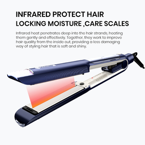 Plancha de Vapor Profesional para el Cabello, Calentamiento Rápido, Plancha Plana Infrarroja con LED y Cable de Alimentación, Rotación de 360 Grados - Product Image 3