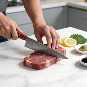 Cuchillo de Carnicero de Acero Damasco de 67 Capas, Cuchillo de Cocina Profesional de Alta Dureza con Mango de Madera Octogonal Estabilizada - Product Image 6