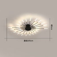 Éclairage intérieur moderne Feux d'artifice créatifs Plafonnier à LED Plafonnier en acrylique pour le salon