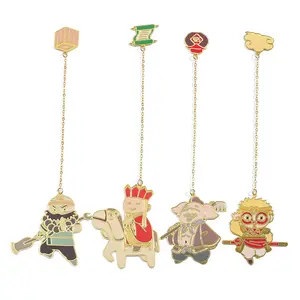 Metal Soft Enamel Travel Souvenir Cultural Gift Set Design Metal Chain Bookmark for Journey to the West