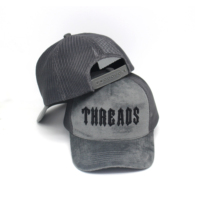 Gorra de gamuza de 5 paneles con logotipo bordado personalizado a la moda