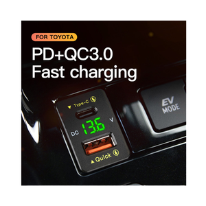 Chargeur de <span class=keywords><strong>voiture</strong></span> en gros avec ports USB-C et USB-A QC3.0 12-24V 2 ports pour téléphone portable - Product Image 2