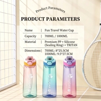 Bouteille d'eau étanche en Tritan+PP avec couvercle à ouverture rapide, isolation thermique, pour boire directement, idéale pour la randonnée, le camping et l'école