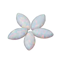 Prezzo di fabbrica Cabochon opale bianco taglio Marquise sintetico posteriore piatta disponibile