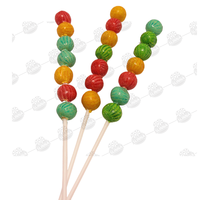 Couleur mélangée Goût de fruit Forme de pastèque Chewing-gum Sucette Bubble Gum Gumball emballé individuellement