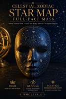 Masque facial complet en plastique personnalisé avec motif du zodiaque céleste, accessoire de costume pour adulte pour Halloween et soirées cosplay
