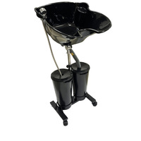 Fauteuil de lavage de cheveux portable et réglable pour salon de coiffure, style minimaliste moderne, avec lavabo intégré