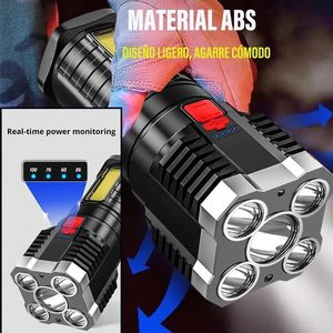 Linterna LED de Emergencia Recargable por USB, Súper Brillante, 4 Modos, Resistente al Agua, de Alta Potencia, COB, para Camping y Pesca, Venta al Por Mayor - Product Image 6