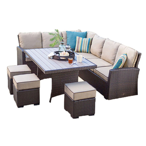 Nhôm Vườn Ghế <span class=keywords><strong>Sofa</strong></span> Mây Không Thấm Nước Đặt Đồ Nội Thất Ngoài Trời <span class=keywords><strong>Sofa</strong></span> Đồ Nội Thất Sân Vườn <span class=keywords><strong>Wicker</strong></span> L Cắt <span class=keywords><strong>Sofa</strong></span> - Product Image 5
