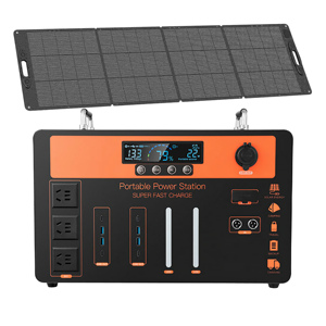 Station d'alimentation solaire haute puissance au lithium-ion 2800W à onde sinusoïdale pure PWM avec charge sans fil, télécommande et allume-cigare pour camping en extérieur - Product Image 1