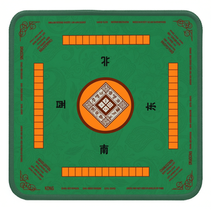 Tapete de mesa de Mahjong verde, accesorio de juego antideslizante de melamina para 4 jugadores, diseño de clásicos chinos - Product Image 1