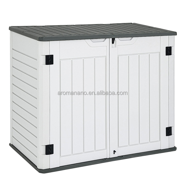 AromaNano Weather Resistant Dual-wall Resin Panels Lockable Waterproof Outdoor Storage Sheds Customizable Color Custom Packing