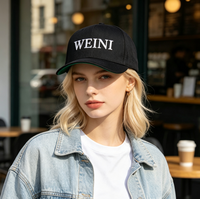 Op maat gemaakte gestructureerde zwarte 3D-borduurwerk vintage formele 6-delige 100% katoenen snapback petten