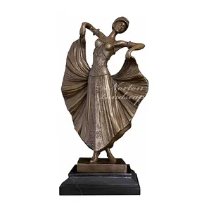 Maison Jardin Décoration En Métal Statue Statue sculpté à La Main Vie Taille Bronze Danse Fille Sculpture