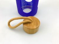 Bouteille d'eau de 32 oz en verre avec couvercle en bambou écologique et marqueur de temps à boire