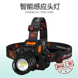 Linterna frontal LED recargable con ajuste de enfoque para pesca al aire libre e iluminación para acampar - Product Image 3