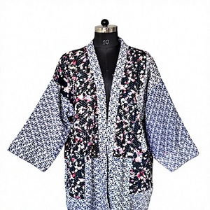 Reversible Boho Floral Printed Open-Front Kimono Two-Sided Midi Casual Ethnic <b>Shrug</b> <b>Jacket</b> ODM Spring Breathable 100% Cotton - Product Image 1