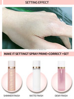 Spray fixateur de protection solaire imperméable à l'eau de marque privée Matt Shimmer Dewy Spray fixateur de maquillage sans transfert pour le visage