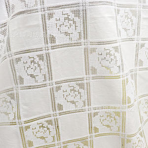 Nuovo eco-friendly coreano stile francese RX7058 a scacchiera roseto Crochet tessuto in Voile ricamato per tovaglia - Product Image 6