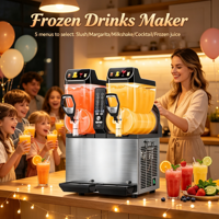 Machine à slush commerciale à 2 réservoirs 30L avec contrôle de température indépendant et panneau numérique, pour boissons glacées, idéale pour les fêtes en extérieur et les restaurants