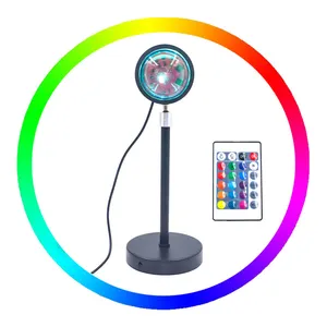 Drop Shipping Moderne Regenbogen Sonnen untergang Projektor Lampe Nachtlicht LED Sonnen untergang Projektions lampe RGB USB Sonnen untergang Lampe 16 Farben