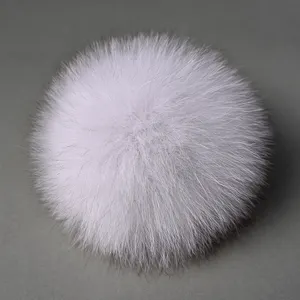 Fur Pom 15CM Universal Fox Fur Trim Big Fox Fur Ball Fur Pom Poms Keychain Accessories