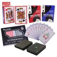 Cartes de poker imperméables personnalisées en plastique, cartes à jouer en plastique PVC