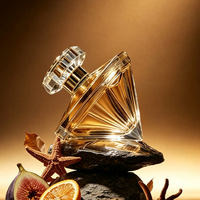 Nouveau design, magnifique flacon de parfum 70 ml, personnalisé, imprimé sur mesure, esthétique, flacons de parfum vides de luxe avec couvercle doré