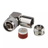 Abrazadera macho N personalizada de fábrica, cable coaxial de ángulo recto para conector rf LMR400, uhf