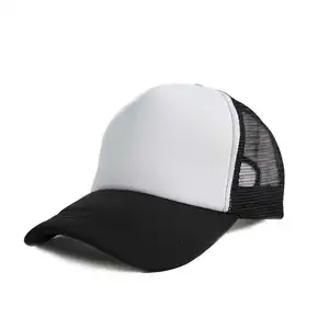 Sublimation Trucker Hat Custom Logo Us Warehouse 5 Panel Polyester Hat For Sublimation Foam Mesh Baseball Cap Sublimation Hat